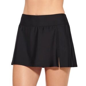 🆕 Christina Swimwear High Waist Swim Skirt Solid Black Skort Skirt Short Bottoms